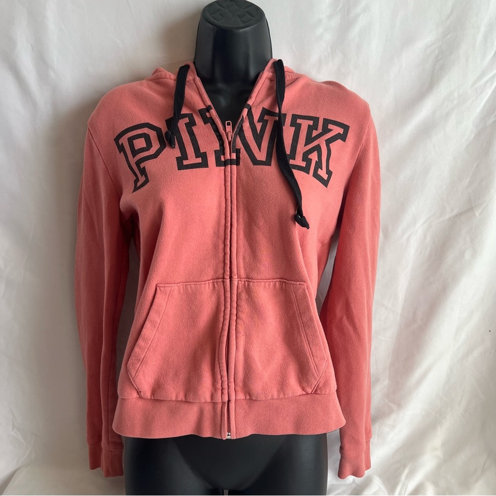PINK Victoria's  secret Full Zip Hoodie Sweatshirt Women's Size Small In Pink